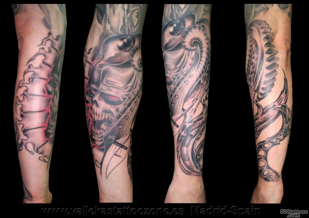 Tatuaje Calavera Biomecanico en brazo  Vallekas Tattoo Zone ..._49