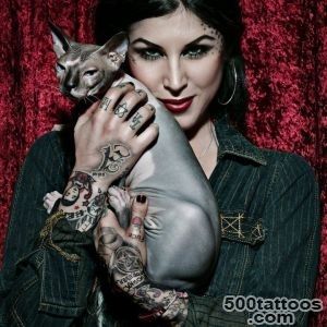Kat Von D and her sphynx cat  ~ celebrities amp their pets _20
