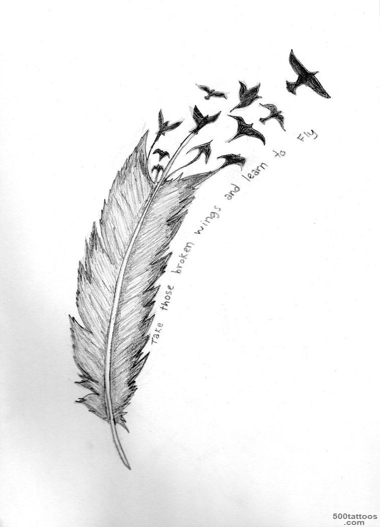 7 Best Images of Feathers Into Bird Printable   Feather Tattoo ..._14