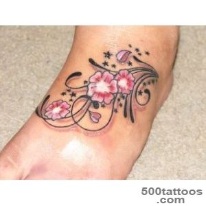 Hd flower chain tattoos on foot_44