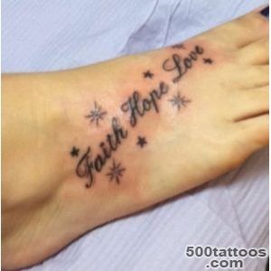 Hope Faith Love Tattoo On Foot  Tattoobitecom_8
