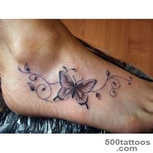 Small butterfly men tattoos on foot_35
