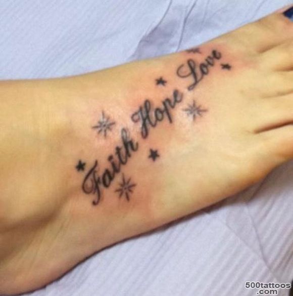 Hope Faith Love Tattoo On Foot  Tattoobite.com_8