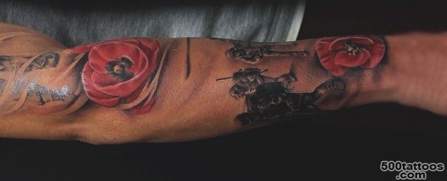 75 Poppy Tattoo Designs For Men   Remembrance Flower Ink_23