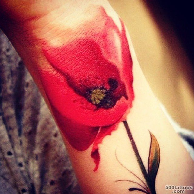 Bright Red Tattoo Poppies  Best Tattoo Ideas Gallery_44