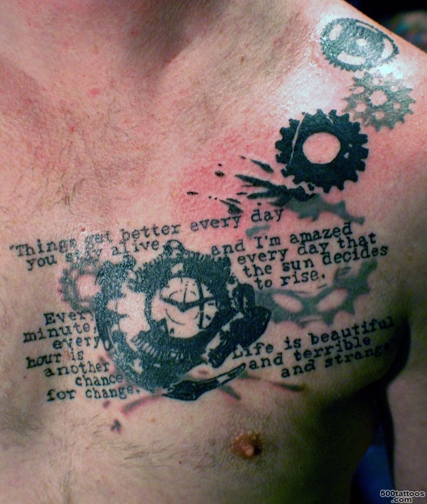 chest clock gear text tattoo  I tattoo @Tattoo Boogaloo 528…  Flickr_33