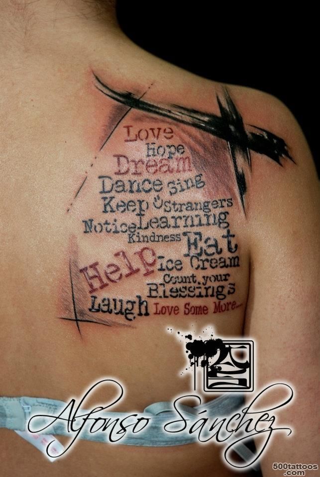 Colorful Artistic Text Back Tattoo   Balinese Tattoo Miami_28