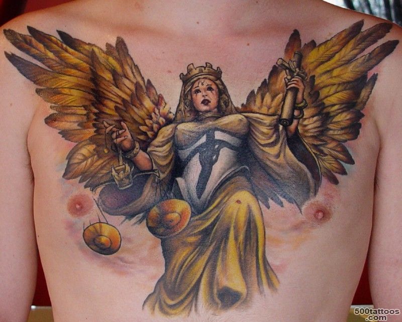 Seeing Themis with wings, chest tattoo   Tattoos.pm_30