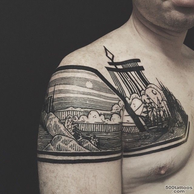 Stunning Diptych Tattoos Form Landscapes Across the Backs of Legs ..._7