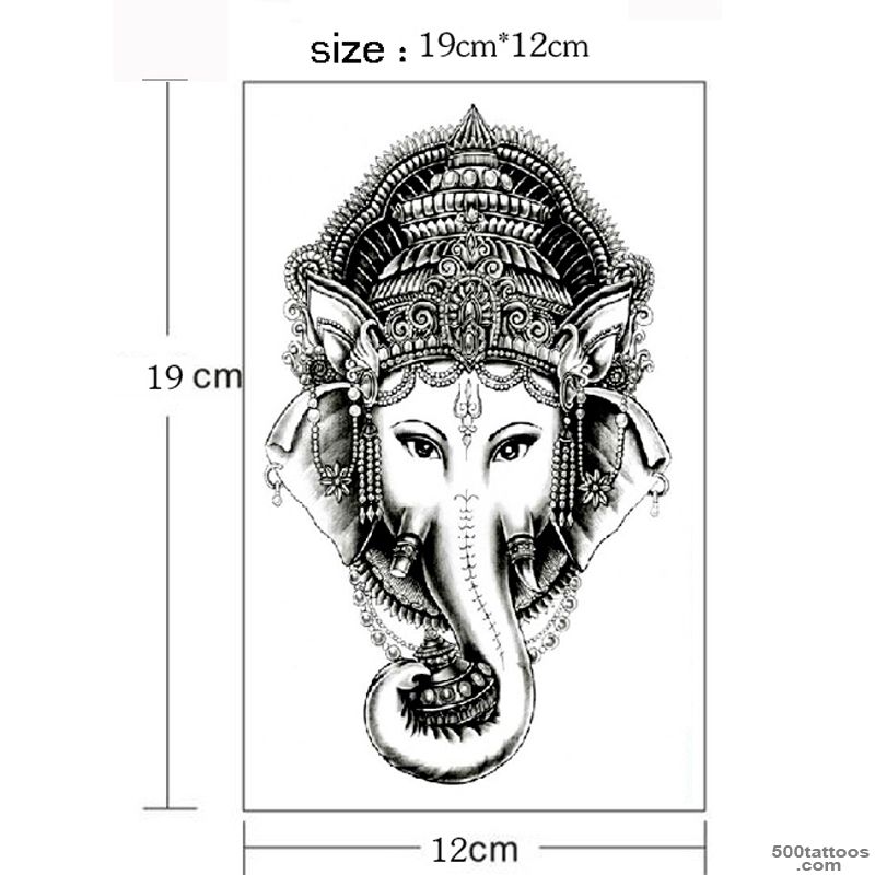 2pcs Elephant Pattern Waterproof Temporary Tattoo Stickers On The ..._18