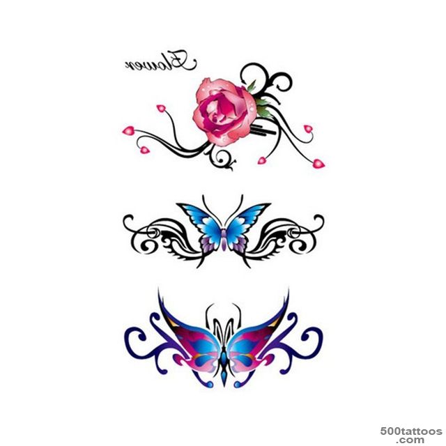 Online Shop 2Pcs Temporary Tattoo Stickers On Body Rose Foil Decal ..._26
