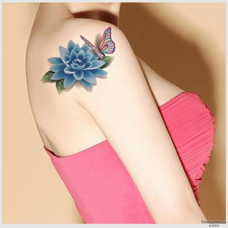 Online Shop 10Pcs Fake Flower Rose For Body Transferable Tattoos ..._2