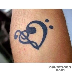 30 Superb Treble Clef Tattoo Designs   SloDive_1