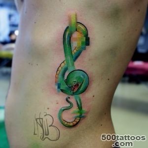 Pixel Snake Treble Clef tattoo  Best Tattoo Ideas Gallery_15