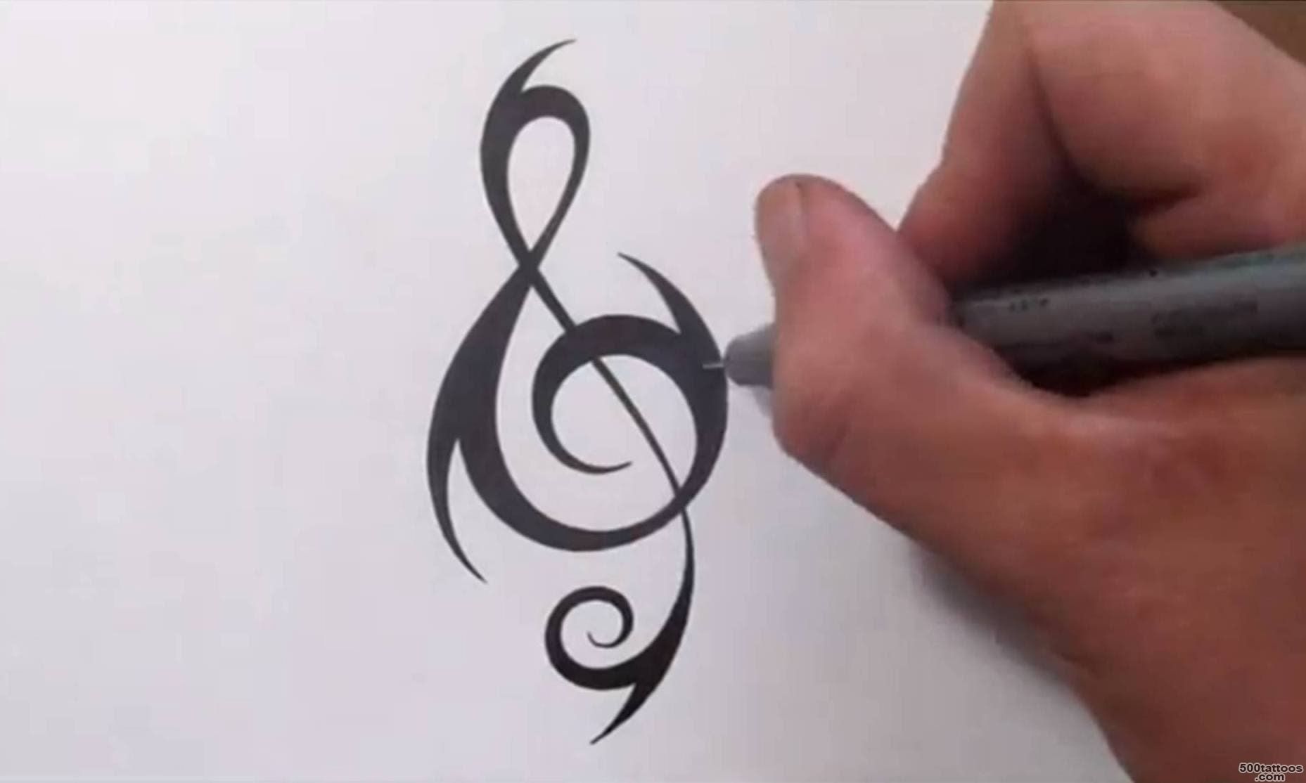 How To Create a Unique Tribal TREBLE CLEF Tattoo Design   YouTube_6