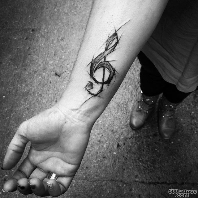 Treble Clef Tattoo on Wrist  Best Tattoo Ideas Gallery_22