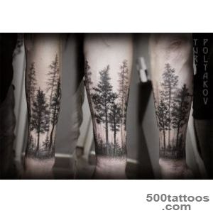 Beautiful black ink trees tattoo on forearm   Tattooimagesbiz_7
