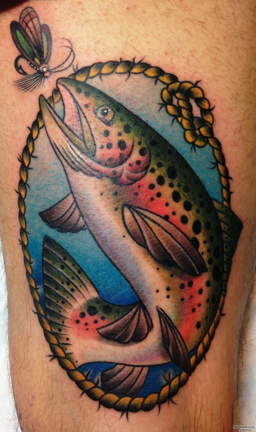 Finish up my rainbow trout tattoo this week. Came out pretty ..._14