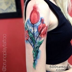 Watercolor Tulip Tattoo  Best Tattoo Ideas Gallery_45