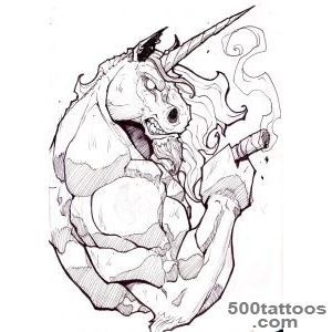 Bad ass Unicorn Tattoo sketch by ZipDraw on DeviantArt_43