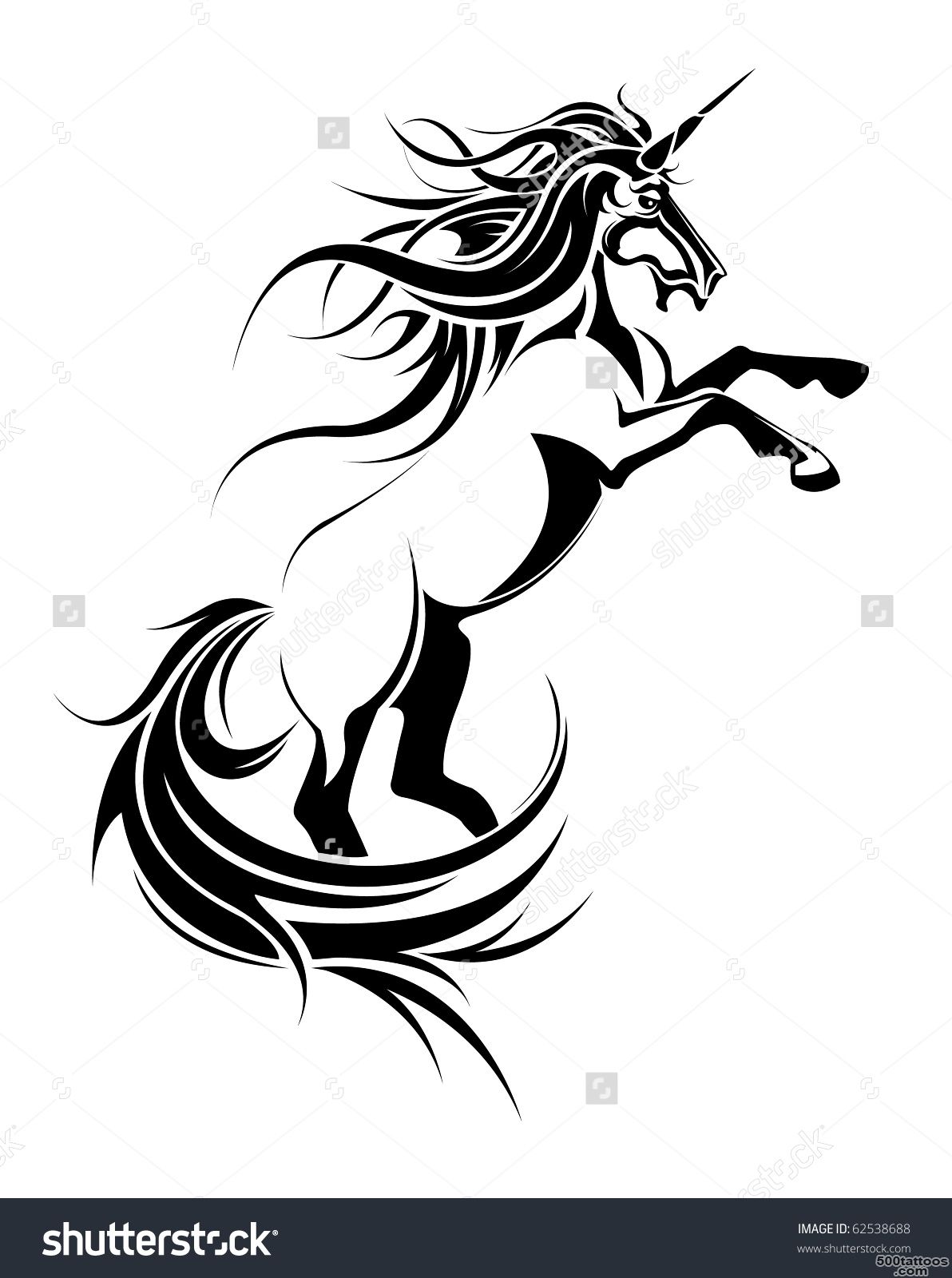Unicorn Tattoo Stock Vector Illustration 62538688  Shutterstock_37