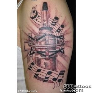 Unusual designed music themed massive tattoo on shoulder   Tattoos _21