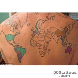Unusual tattoos Traveller tattoos map on his back and fills in _26