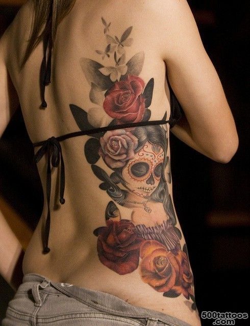 Unusual Tatoos  Unusual tattoo color roses, butterflies and a ..._4