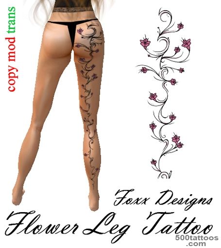Second Life Marketplace   Flower Vine Leg Tattoo_36