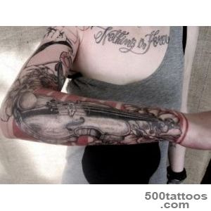 enriching Violin tattoo on sleeve charming design   I want Tattoo_19