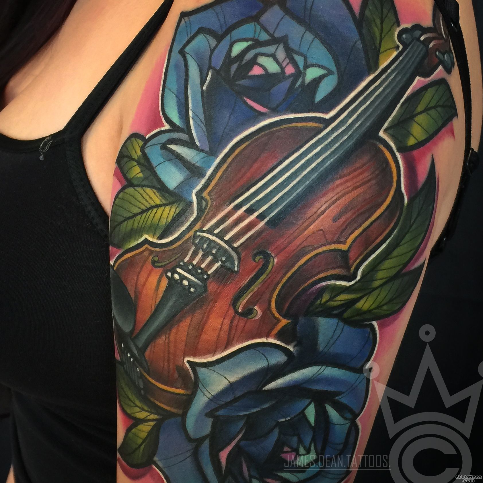 Violin Tattoo by James Dean  Certified Customs_8