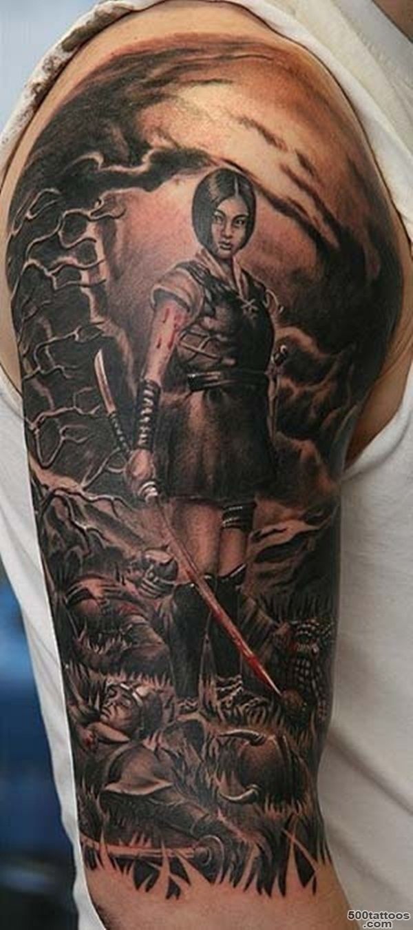 30 Fighting Warrior Tattoos  Art and Design_6