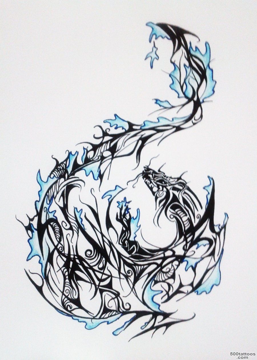 DeviantArt More Like Dragon water tattoo design by MelodicInterval_9