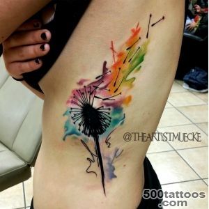 Watercolor tattoo, dandelion, girl tattoos  Tattoocom_46