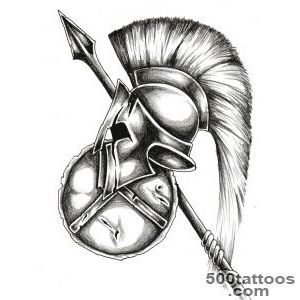 Spartans Helmet and Weapons Tattoo Design   Tattoes Idea 2015  2016_44
