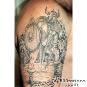 Viking in armor and with weapons tattoo   Tattooimagesbiz_23