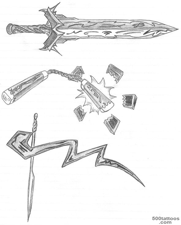 18+ Weapons Tattoos Designs_32