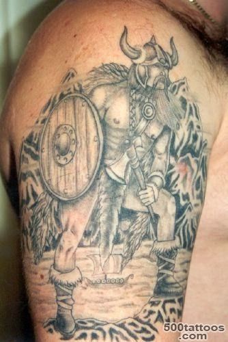 Viking in armor and with weapons tattoo   Tattooimages.biz_23
