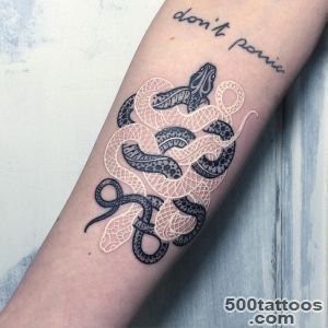 Serpentine Tattoos That Weave Black amp White Ink by Mirko Sata _40