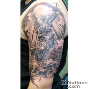 Angel winner evil tattoo on half sleeve   Tattooimagesbiz_20