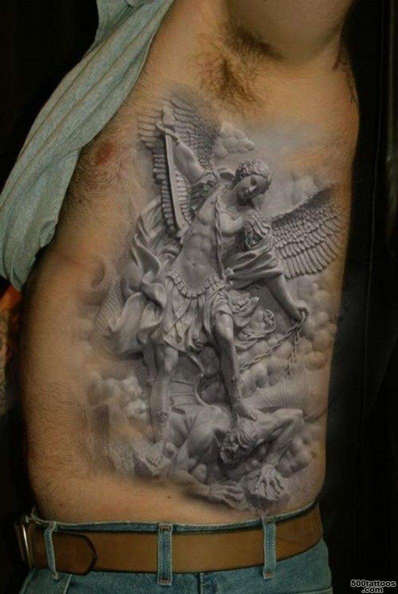 Realistic angel winner tattoo on ribs   Tattooimages.biz_6