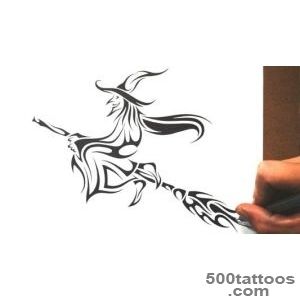 How to Draw a Witch   Tribal Tattoo Design Style   YouTube_26