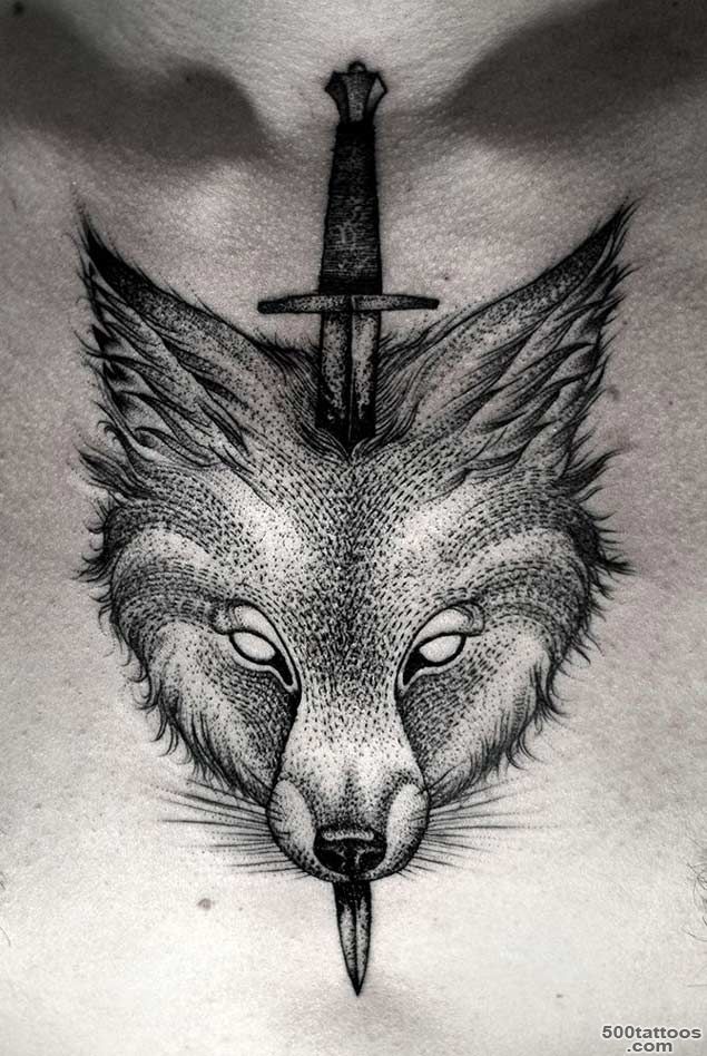 25 Amazing Geometric amp Dotwork Wolf Tattoos   TattooBlend_49