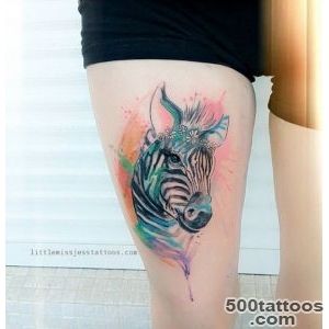 Watercolor Zebra by Jess Hannigan   TattooBlend_2