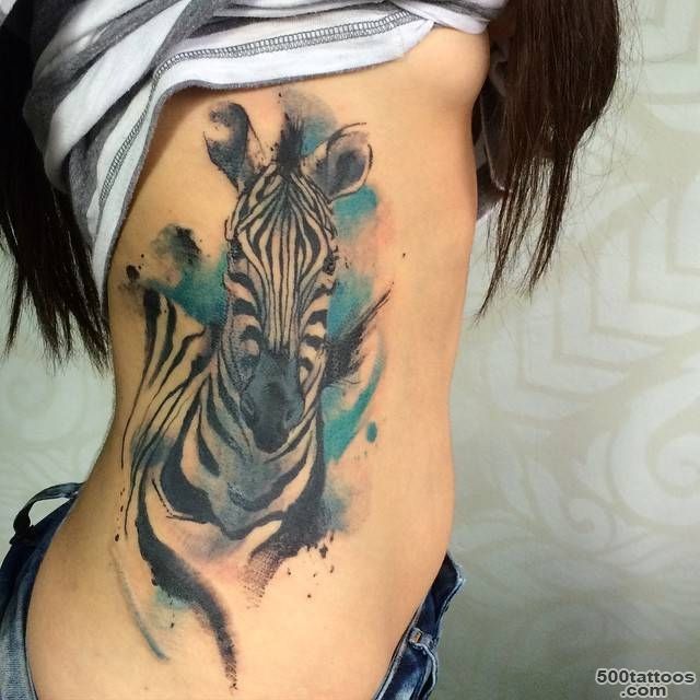 Tattoo Filter — Side tattoo of a watercolor style zebra. Tattoo..._7
